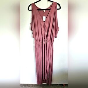NWT Cato mauve long length cold shoulder knit dress size 18/20